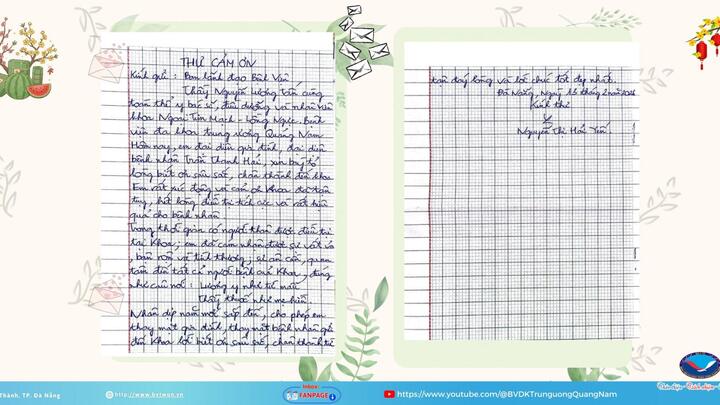 Thư cảm ơn ấm áp gửi Khoa Ngoại Tim mạch – Lồng ngực những ngày cuối năm